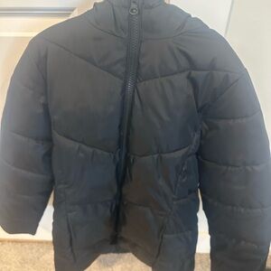 Youth Girls Warm Black Jacket, Medium (7-8) perfect for winter.